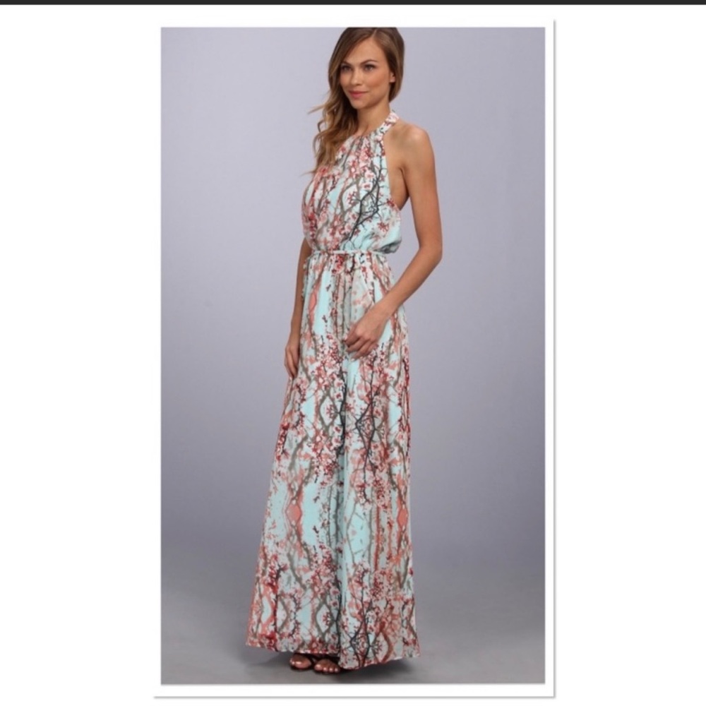 Elegant Multicolor Halter Maxi Dress